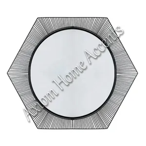 Modern Round <b>Wall</b> <b>Mirror</b> with Rustic Iron surface Ideal for Farmhouse <b>Living</b> <b>Room</b> or Entryway Decoration Axiom - Product Image 3