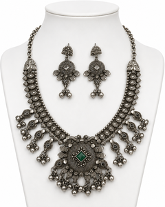 Conjunto nupcial de aleación chapada en rodio, diseño bohemio de moda, engaste de bisel con patrón floral, piedras de circonita, regalo de aniversario para mujer ARTS - Product Image 1