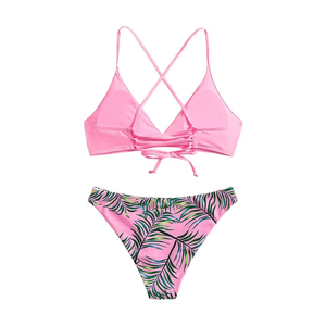 Ensemble de bikini sexy pour femmes, tendance, vente en gros OEM, avec string et couleurs contrastées, respirant, personnalisable - Product Image 2