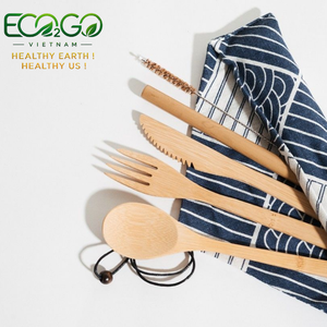 Ensemble de couverts en bambou robustes pour événements - Outils de repas portables sans éclats pour la restauration en plein air - Product Image 4