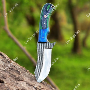 Cuchillo de acero inoxidable de alta calidad, extra afilado, para herrador, bushcraft y camping, con mango de madera Pakka, personalizable, al por mayor - Product Image 2