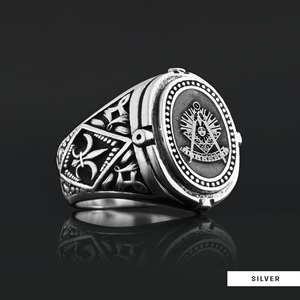 Bague Maçonnique BOJ 028 Personnalisée en Argent et Diamant, Bague de Diplôme Universitaire Unisexe, Cadeau pour Fêtes et Occasions Spéciales, Prix Bas - Product Image 6