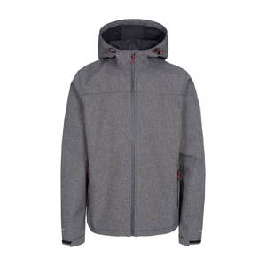 Chaqueta Impermeable Gris Personalizada para Hombre con Detalles Rojos, Bolsillos con Cremallera y Cordones Ajustables - Product Image 1
