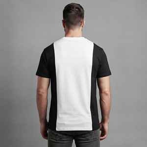 เสื้อยืดฮิปฮอปโอเวอร์ไซส์แบบสองสี OEM/ODM ผลิตตามสั่งสำหรับผู้ชาย ทรงไหล่ตก ผ้าคอตตอนหนา 100% สีพื้น ระบายอากาศได้ดี น้ำหนัก 180 กรัม - Product Image 3