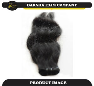 Cheveux Remy non traités purs extensions humaines indiennes vierges de luxe trame plate haut de gamme corps doux modèle Curl Style longueur instantanée - Product Image 2