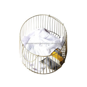 Modern <b>Metal</b> Laundry <b>Basket</b> Durable Spacious & Sleek Design Perfect for Home & Laundry Organization At Affordable Rates - Product Image 5