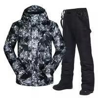 Combinaison de ski pour homme adulte, hiver, chaude, respirante, coupe-vent, imperméable - Tex, col en V, fermeture éclair, ensemble veste et pantalon - Product Image 5