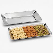 Plateau de service rectangulaire en acier inoxydable, métal poli, durable, compatible lave-vaisselle, contact alimentaire, usage résidentiel - Product Image 3