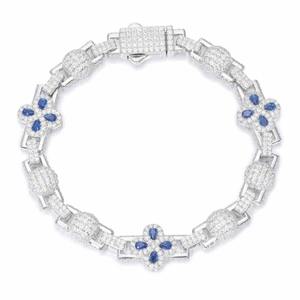 Pulsera de cadena cubana con diamantes y microincrustaciones, estilo hip hop, de la India, para bodas y fiestas. - Product Image 1