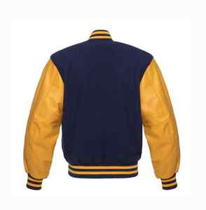 Custom Team Embroidery Logo Print Name <b>Leather</b> Sleeves Bomber Baseball Winter Varsity <b>Jacket</b> for <b>Men</b> - Product Image 2