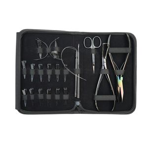Kit d'outils professionnels pour extensions capillaires avec dissolvant de micro-perles, pince à sertir plate, crochet à cheveux, outil à boucles capillaires et ciseaux - Product Image 1