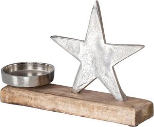 Wreath Candle Holder <b>Frame</b> for 4 Candles Decorative Star Christmas Wooden & Metal Candle Holder for Christmas Decorating - Product Image 4