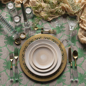 ชุดช้อนชาช้อนส้อมมีดเนยสีทองอะคริลิคด้ามสีขาวสแตนเลสเครื่องครัวช้อนแต่งงาน - Product Image 3