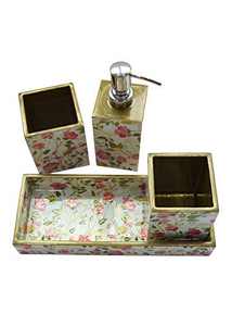 Hot selling resin bathroom <b>set</b> by NEHA ENTERPRISES elegant handmade washroom accessories for hotel home spa decor - Product Image 4