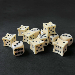 ชุดลูกเต๋ากระดูก 6 ลูก ขนาด 16 มม. ลูกเต๋ากระดูกโค้ง สำหรับเกม D&D RPG ลูกเต๋ากระดูกพลาสติก 6 ด้าน ชุด 6 ชิ้น - Product Image 3