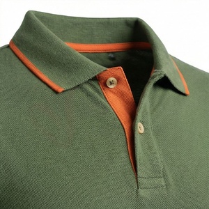 Chemise décontractée pour homme en piqué 100 % polyester bleu marine à manches courtes, respirante, infroissable, coupe classique, design tricoté uni - Product Image 4
