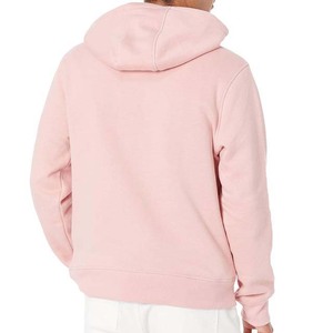 <b>Men's</b> <b>Pink</b> Hooded <b>Sweatshirt</b> Regular Fit Fleece Casual Autumn Wear Solid Color Long Sleeve Pocket Design Pullover <b>Men</b> Hoodies - Product Image 2