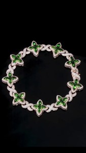 Luxury Round Cut Lab Grown Diamond Flower <b>Statement</b> <b>Necklace</b> S925 Solid Women's Party Jewelry - Product Image 5