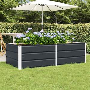 Jardinière en acier anthracite 62,99 x 31,50 x 17,72 po pour pots de fleurs et jardinières - Product Image 1