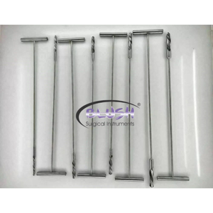 High Quality 8 Pieces Manual Steel K Nail <b>Reamer</b> Solid Handle Orthopedic Instruments Set Reusable Clinic Use by Blush Surgical - Product Image 2