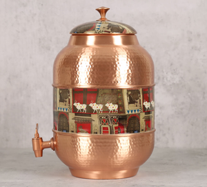 Large Capacity Copper Drinking Water Vessel Decorative Storage Dispenser with Premium Metal Spout for Cafe Resort Restaurant Use - Product Image 3