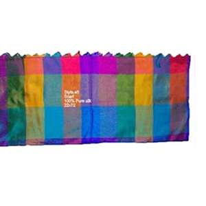 Écharpe 100% soie pure, motif géométrique, tissée à la main, soie brodée Banarasi pure, avec élégantes franges en Zari, qualité supérieure - Product Image 2