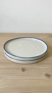 Round <b>Ceramic</b> <b>Plate</b> With Strawberry Pattern Handpainted Flat Dish Cute Design Green Checkered Background - Product Image 3