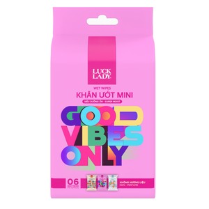 Pack of 6 Mini Bags of Luck Lady Mini Wet <b>Wipes</b> 10 Pieces Fragrance-Free Customized Mini Wet <b>Wipes</b> Outdoor <b>Travel</b> Tissue - Product Image 1