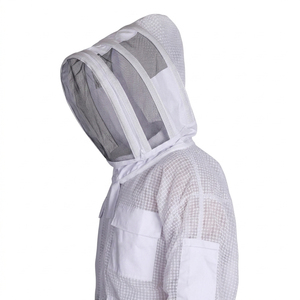 Chaqueta Protectora de Apicultura Blanca Personalizada de Tres Capas con Velo Protector, Ajuste Holgado, Abrigo de Seguridad Contra Avispas, Unisex - Product Image 4