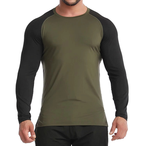 T-shirt de compression à manches longues pour homme, tissu doux et élastique, contrôle de l'humidité, soutien musculaire, OEM ODM, marque privée, vente en gros - Product Image 1