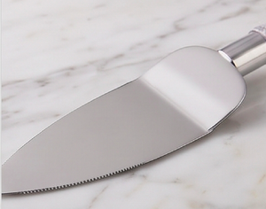 Elegant Cake Knife Set With Crystal Flower Handle And Red <b>Ribbon</b> Decor 2-Piece Stainless Steel Cake Server For <b>Wedding</b> Events - Product Image 2