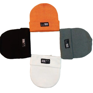 Woven Patch Logo Warm Beanies Caps Wool Blend New design Knitted Beanies Digital Printing Image Pattern Unisex Beanie Hats - Product Image 1