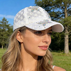 Casquette de baseball en dentelle pour femmes, motif floral élégant, légère et respirante, couvre-chef à la mode pour les activités de plein air en été - Product Image 3