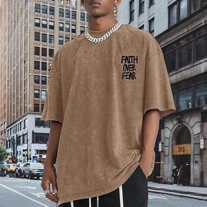 Custom Wholesale Supplier High Quality Oversized Streetwear Heavyweight Acid Wash Cotton Graphic Plus Size Eco-Friendly Men's - Product Image 2