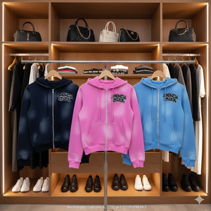 Sweat à capuche brodé de haute qualité personnalisé RHINO FITNESS pour hommes |   100% coton |   Vêtement ample pour l'automne |   Sweat-shirts à poches 360 g/m² - Product Image 4