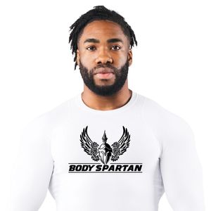 Camiseta Deportiva de Compresión de Manga Larga Blanca para Hombre, Ligera, Ropa Deportiva para Entrenamiento y Running - Product Image 2
