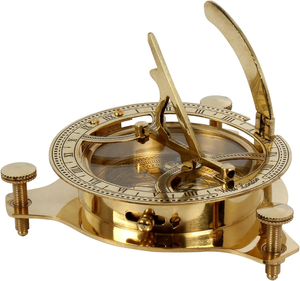 Brass Sundial <b>Compass</b> Nautical Navigation Instrument Vintage Maritime <b>Compass</b> Decorative Collectible <b>Compass</b> Gift - Product Image 3