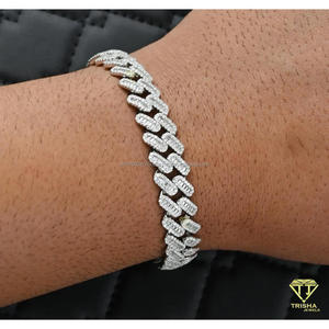 Luxury Double Row Fishbone Link Moissanite Bracelet with VVS D Color Stones Fully <b>Iced</b> <b>Out</b> Diamond Look Statement Jewelry - Product Image 3