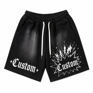 Shorts pour hommes For Records 100% coton avec cordon de serrage, style urbain, couleur unie, taille mi-haute, respirant, écologique, tendance - Product Image 1