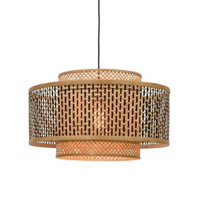 Lampe suspendue artisanale écologique en bambou, abat-jour tissé à motifs, luminaire bohème, lampe suspendue pour chambre à coucher, hôtel - Product Image 1
