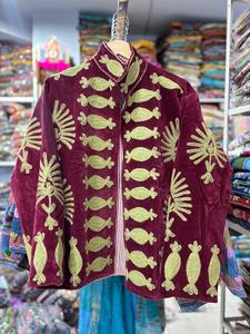 Hand-Embroidered <b>Quilted</b> Velvet Suzani <b>Jacket</b> Autumn Winter Eco-Friendly Breathable Quick Dry Women Luxury Floral <b>Pattern</b> Cotton - Product Image 1