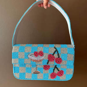 Bolso Tote Tradicional Indio de Lujo Hecho a Mano con Cuentas de Vidrio Multicolor, Asa Tipo Baguette, Artesanal, Duradero, Premium, Casual y a la Moda - Product Image 5