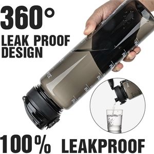 Botella de Agua Tritan Resistente de 32oz con Marcador de Tiempo Motivacional, Libre de BPA, Diseño de Boca Ancha para Gimnasio y Viajes, Botellas Deportivas - Product Image 3