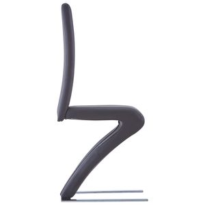 4 pz sedie da pranzo in ecopelle grigie a forma di Zigzag - Product Image 3