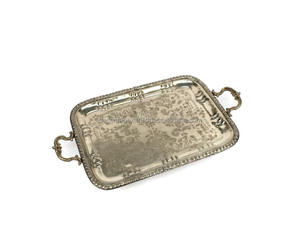 Bandeja DE SERVICIO DE METAL redonda moderna con bordes elevados para necesidades de servicio versátiles disponibles a un precio asequible de la India - Product Image 6