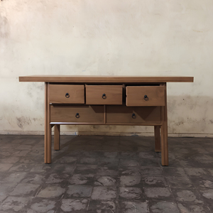 Console de couloir en teck massif OEM pour usage commercial, avec 5 tiroirs de rangement, pour projet de design d'intérieur d'appartement, Indonésie Jepara - Product Image 2