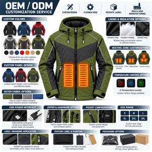 Custom Heated <b>Jacket</b> USB Rechargeable Battery Powered Winter Outdoor Coat <b>Smart</b> Temperature Control Men Women - Product Image 3