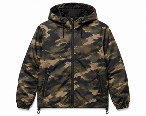 Veste coupe-vent camouflage personnalisée, imperméable, à capuche, pour l'extérieur, fermeture éclair intégrale, légère, imprimé camouflage, vêtements de sport - Product Image 2