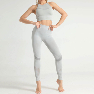 High Quality <b>Workout</b> Sports <b>Leggings</b> And Yoga Bra Set Wholesale Gym Clothing Yoga Set For Womens Fitness Activewear Yoga Set - Product Image 6
