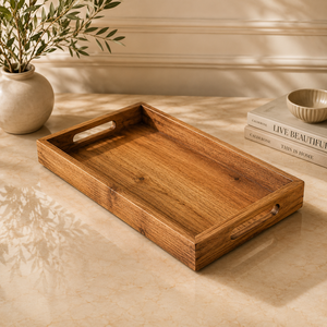 Contemporary <b>metal</b> Serving Tray With solid Base Elegant Rectangular Design Ideal For Dining Table And Home Decoration - Product Image 4